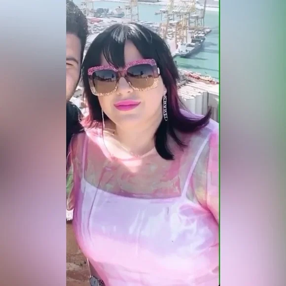 Asos Pink iridescent sheer top size US 14 - Picture 2 of 3